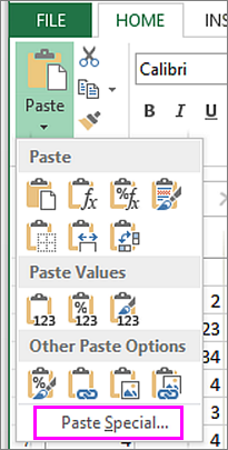 excel 2016 for mac paste special